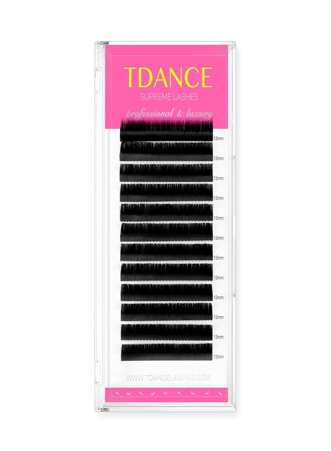 TDANCE Lash Extension Matte Black Eyelash Extension C CC D DD J B L Curl Volume & Classic Lash Extensions 0.03-0.18mm Thickness Professional Salon Use(0.05-D,13 mm) - Image 1